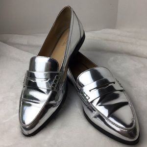 Michael Michael Kors Silver Loafers Size 7.5